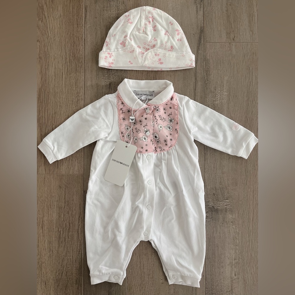 Emporio Armani baby romper suit size 1M NWT
